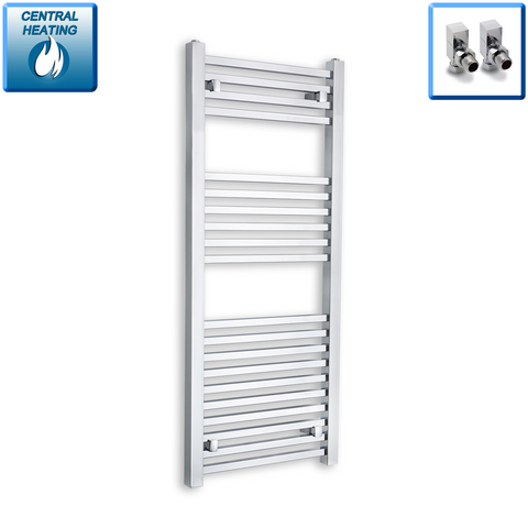 1200 x 500 Ladder Type Square Tube Flat Chrome Towel Radiator Central Heating or Electric 3