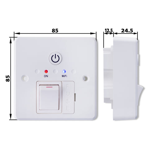 Wifi Fused Spur Wall Controller Timer Dimentions