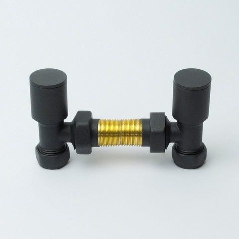 Anthracite Angled Towel Rail Valve - Pair of 2 Valves