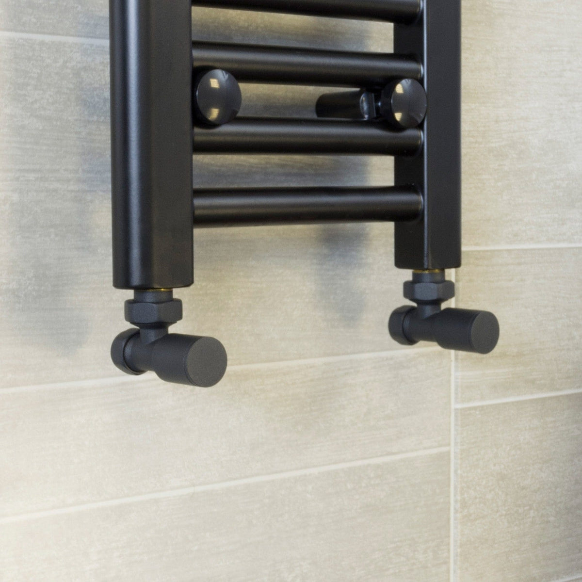 Anthracite Angled Towel Rail Valve - Pair of 2 Valves