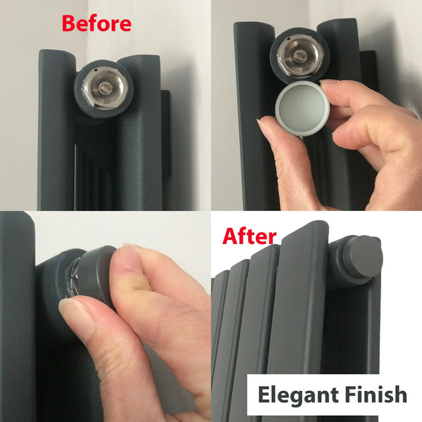 Anthracite Cover Caps For Heated Towel Rail Bleed