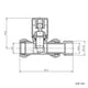 Anthracite Straight Towel Radiator Valve - Pair of 2 Valves