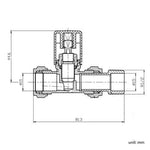 Anthracite Straight Towel Radiator Valve - Pair of 2 Valves