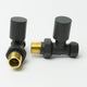 Anthracite Straight Towel Radiator Valve - Pair of 2 Valves