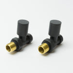 Anthracite Straight Towel Radiator Valve - Pair of 2 Valves