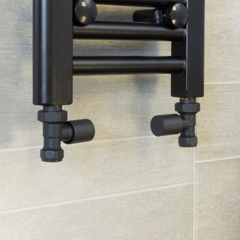 Anthracite Straight Towel Radiator Valve - Pair of 2 Valves