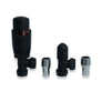 Black TRV Angled Valve For Heated Towel Rail With Lockshield