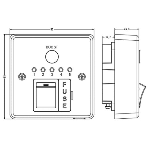 Booster Timer Switch Fused Spur Wall Controller