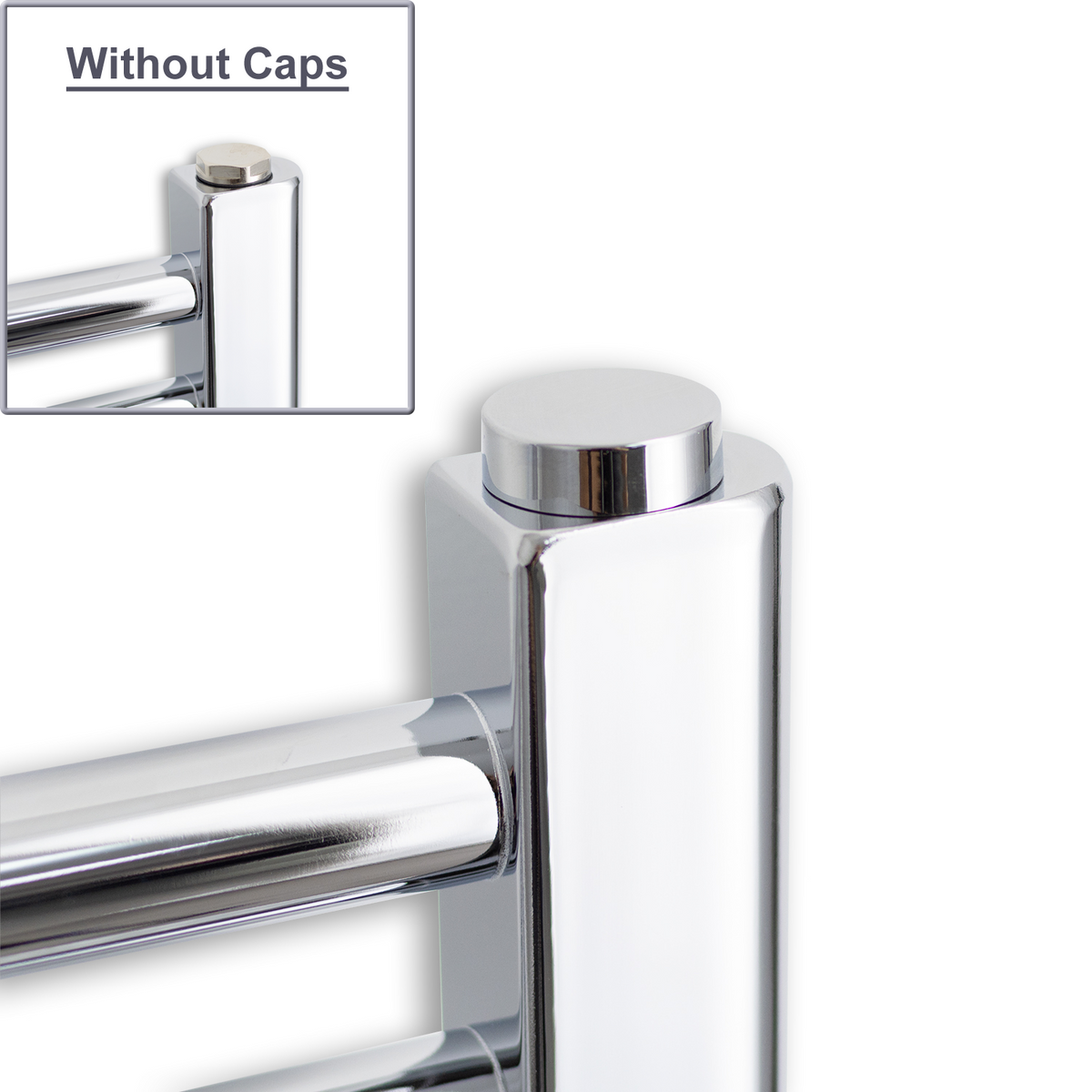 Chrome Cover Caps For Heated Towel Rail