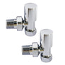 Chrome Plated Angled Valve Set - For Heated Towel Rail