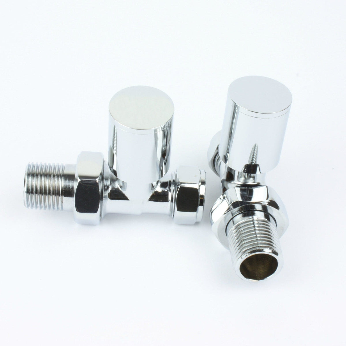 Chrome Plated Straight Valve (Pair) For Heated Towel Rail