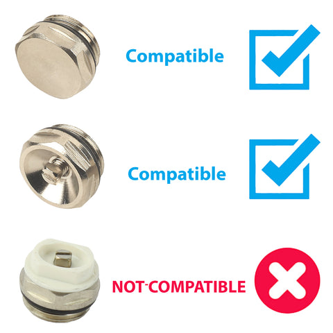 White Cover Caps For Heated Towel Rail Bleed & Blanking Plugs ( Pair )