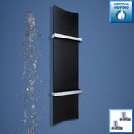 with Straight Valves Designer Bone Style 1200 mm High x 300 mm Wide Heated Towel Rail Radiator Black