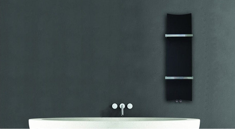 Designer Bone Style 1200 mm High x 300 mm Wide Heated Towel Rail Radiator Black