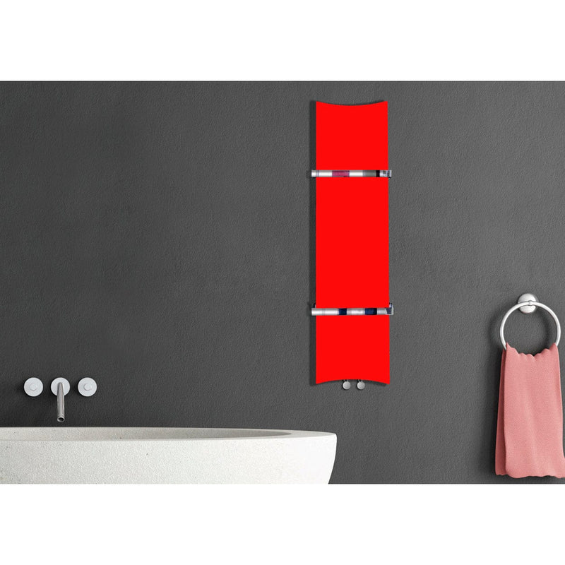 Designer Bone Style 1200 mm High x 300 mm Wide Heated Towel Rail Radiator Red