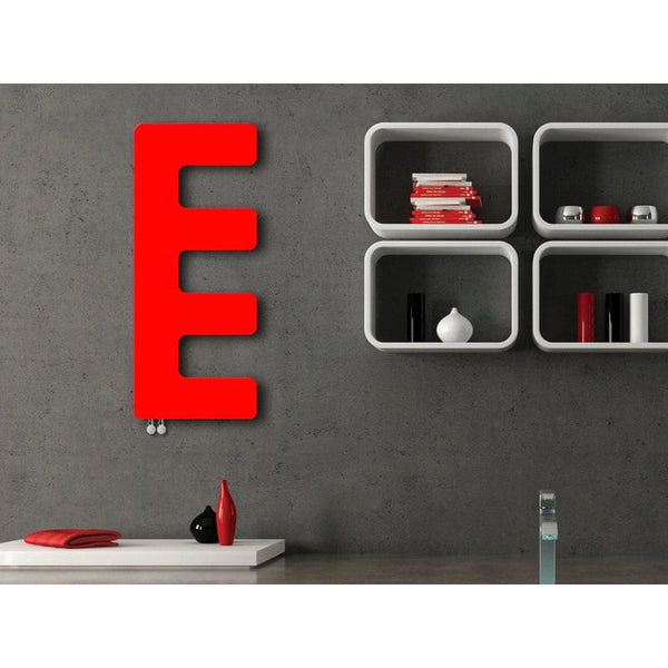 Designer E-Type Style 866 mm High x 360 mm Wide Heated Towel Rail Radiator Red