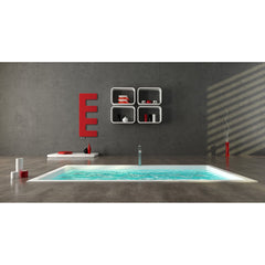 Designer E-Type Style 866 mm High x 360 mm Wide Heated Towel Rail Radiator Red