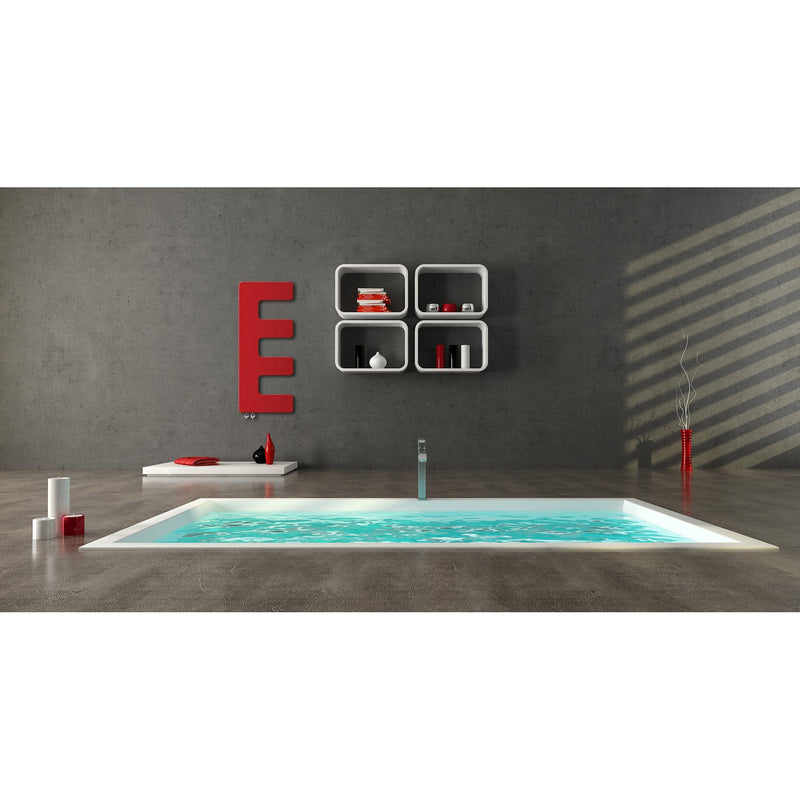 Designer E-Type Style 866 mm High x 360 mm Wide Heated Towel Rail Radiator Red