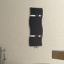 Designer Wave Style 1200 mm High x 350 mm Wide Heated Towel Rail Radiator Black - Elegant Radiators
