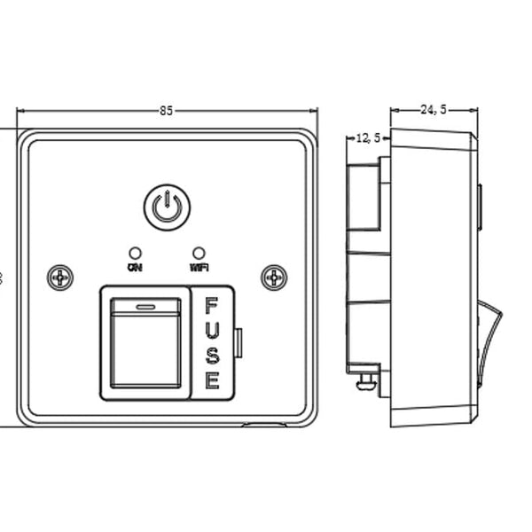 Electric Towel Rail Wifi Timer With Fused Spur Timerswitch