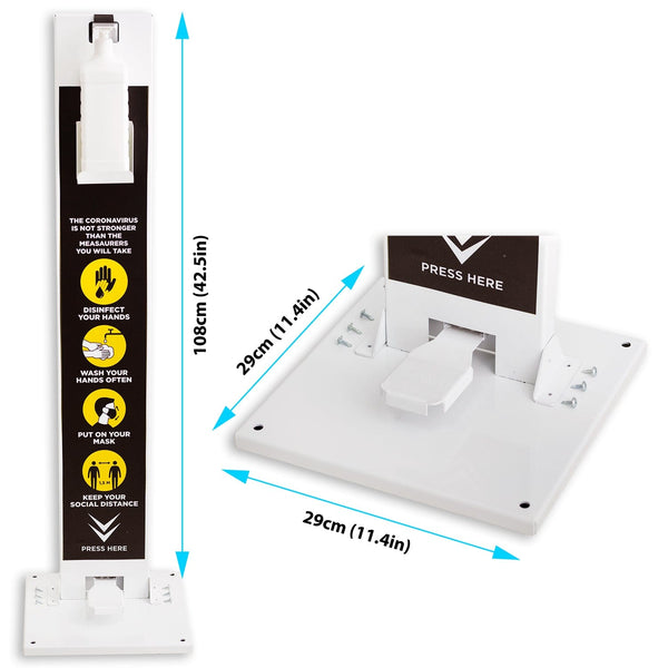 Hand Gel Floor Standing Dispenser Feet Operated  | Freestanding Sanitiser Holder