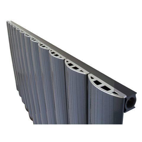 Horizontal Aluminium Radiator Oval Column Heater - White & Black & Grey