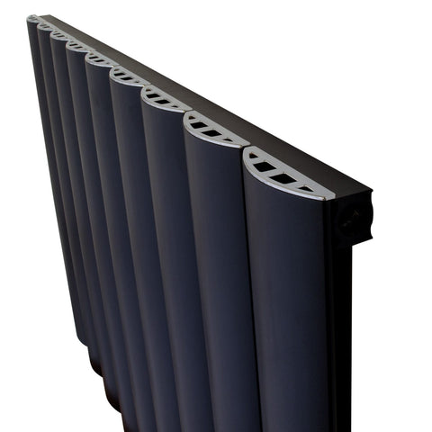 Horizontal Aluminium Radiator Oval Column Heater - White & Black & Grey