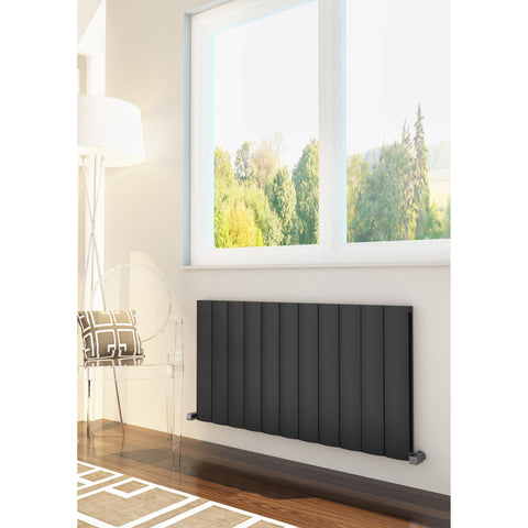 Lugo Horizontal Aluminium Radiator Heater - White & Anthracite