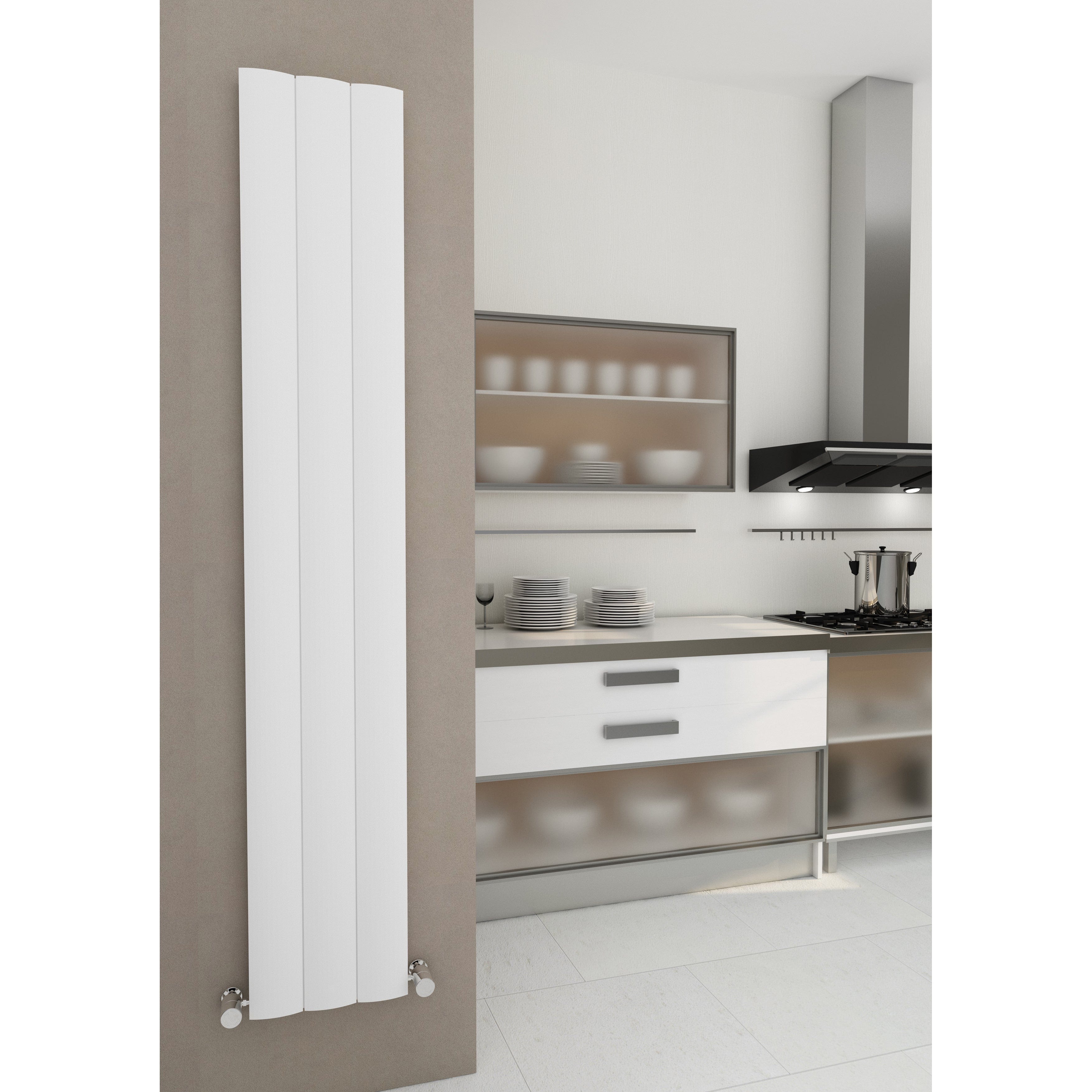 Lugo Vertical Aluminium Radiator | White & Anthracite