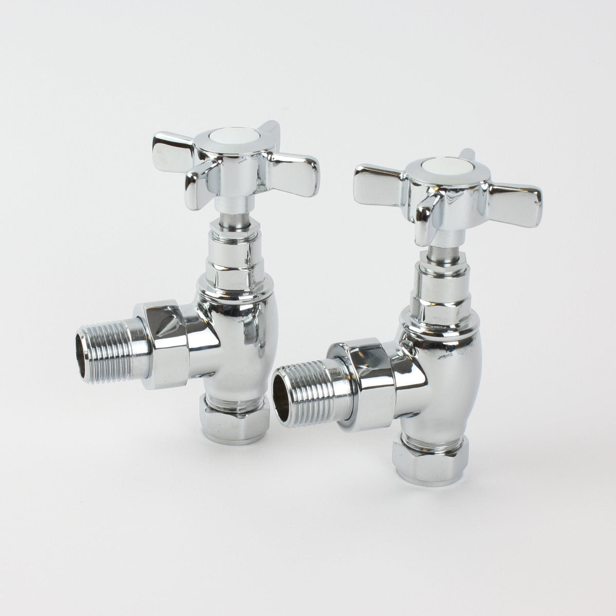 Reina Bronte Angled Traditional Chrome Straight Valve Set