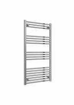 Flat / 1200 x 600 mm Reina Capo Chrome Flat & Curved Towel Rail Radiator