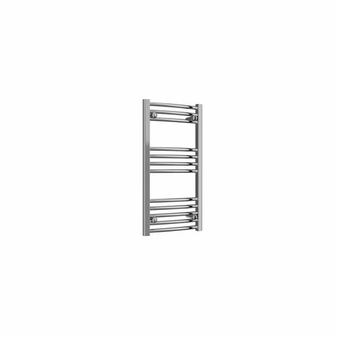 Curved / 800 x 400 mm Reina Capo Chrome Flat & Curved Towel Rail Radiator