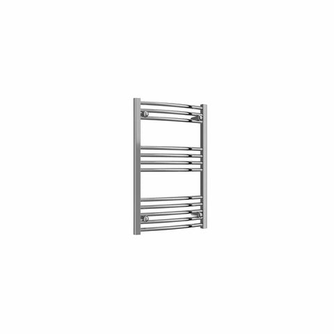 Curved / 800 x 500 mm Reina Capo Chrome Flat & Curved Towel Rail Radiator