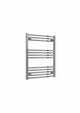 Curved / 800 x 600 mm Reina Capo Chrome Flat & Curved Towel Rail Radiator