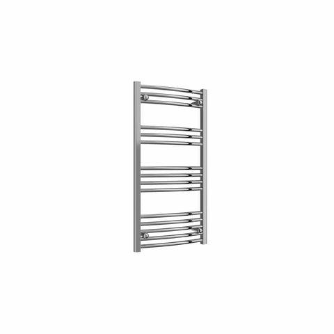 Curved / 1000 x 500 mm Reina Capo Chrome Flat & Curved Towel Rail Radiator