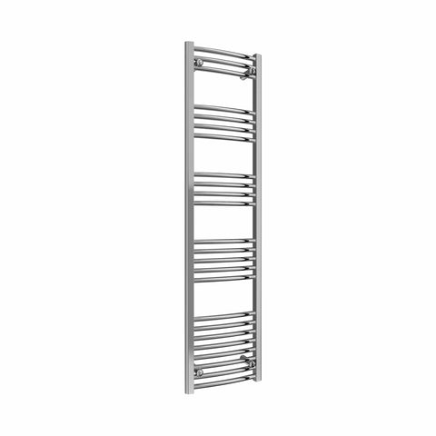 Curved / 1800 x 400 mm Reina Capo Chrome Flat & Curved Towel Rail Radiator