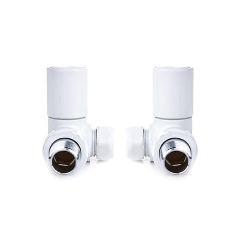 Reina Crova Corner Valve White For Towel Rail (Pair)