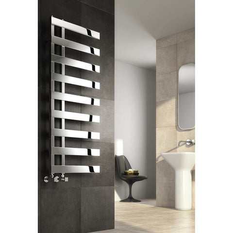 Reina Designer Capelli Vertical Polished Heated Towel Rail Stainless Steel Radiator