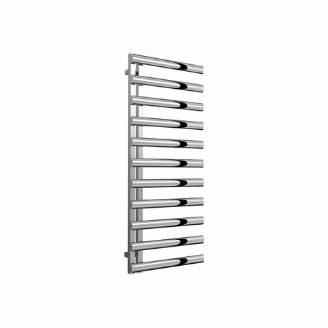 Polished / 1230 x 500 mm Reina Designer Cavo Vertical Heated Towel Rail Stainless Steel Radiator