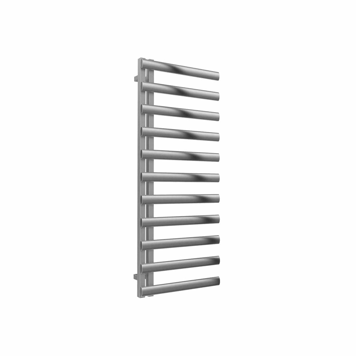 Brushed / 1230 x 500 mm Reina Designer Cavo Vertical Heated Towel Rail Stainless Steel Radiator