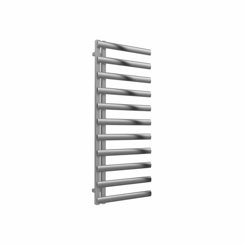 Brushed / 1230 x 500 mm Reina Designer Cavo Vertical Heated Towel Rail Stainless Steel Radiator