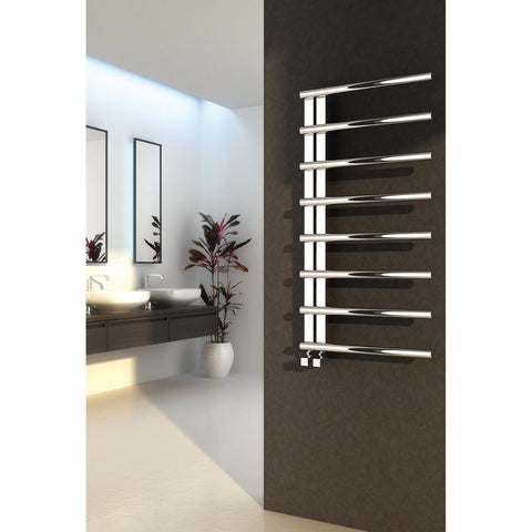 Reina Designer Celico Vertical Heated Towel Rail Stainless Steel Radiator