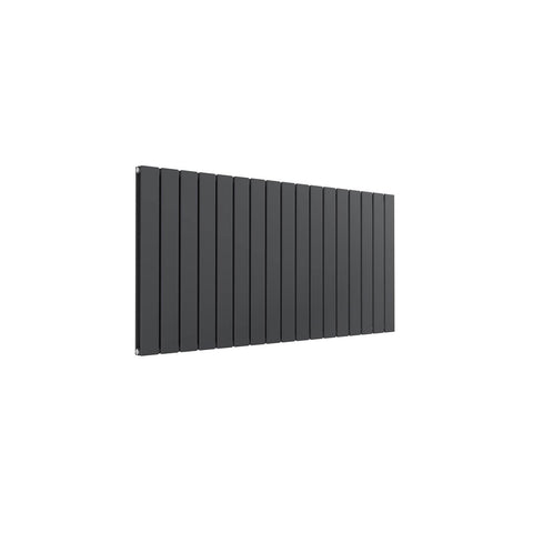 Double / Anthracite / 600 x 1254 mm Reina Designer Flat Horizontal Steel Radiator