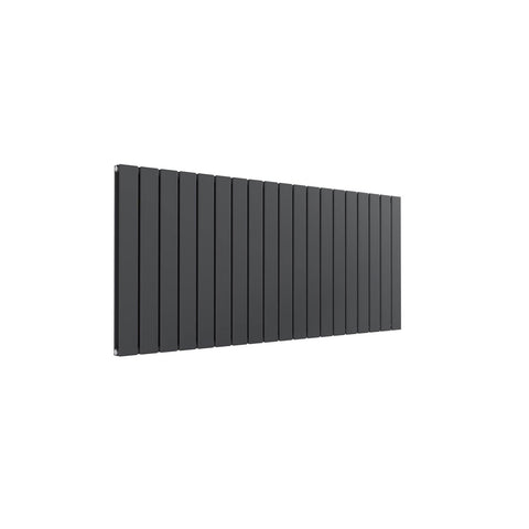 Double / Anthracite / 600 x 1402 mm Reina Designer Flat Horizontal Steel Radiator