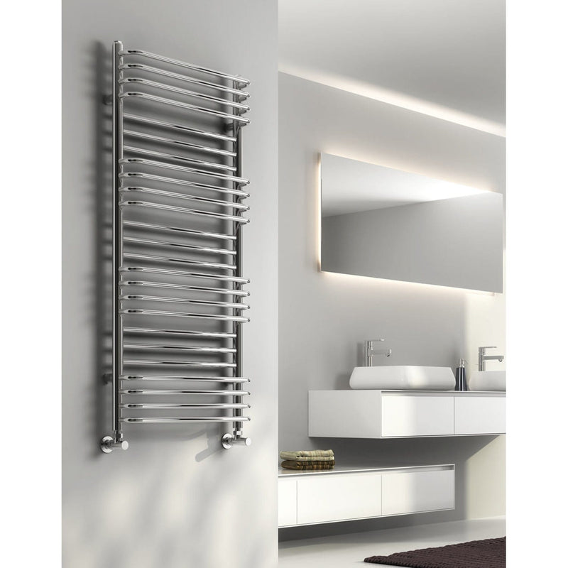 Reina Designer Marco Vertical Chrome Towel Rail Steel Radiator
