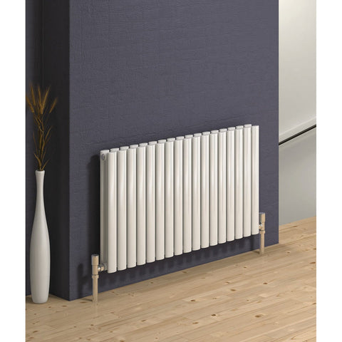 Reina Designer Neva Horizontal Steel Radiator - White and Anthracite