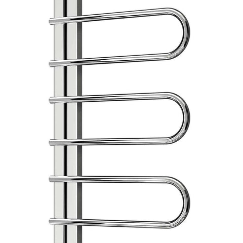 Reina Designer Oglio Vertical Polished Heated Towel Rail Stainless Steel Radiator