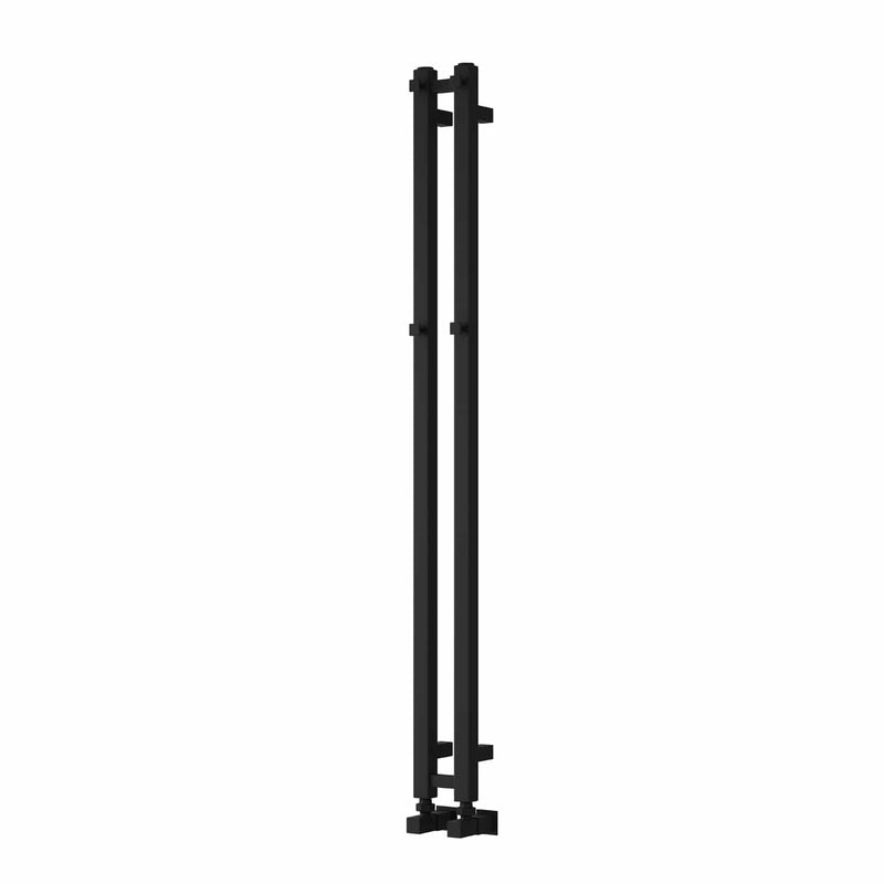 Black / 1200 x 108mm Reina Designer Todi Vertical Towel Rail Mild Steel Radiator