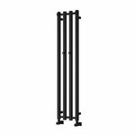 Black / 1200 x 260mm Reina Designer Todi Vertical Towel Rail Mild Steel Radiator