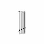 Chrome / 800 x 260mm Reina Designer Todi Vertical Towel Rail Mild Steel Radiator